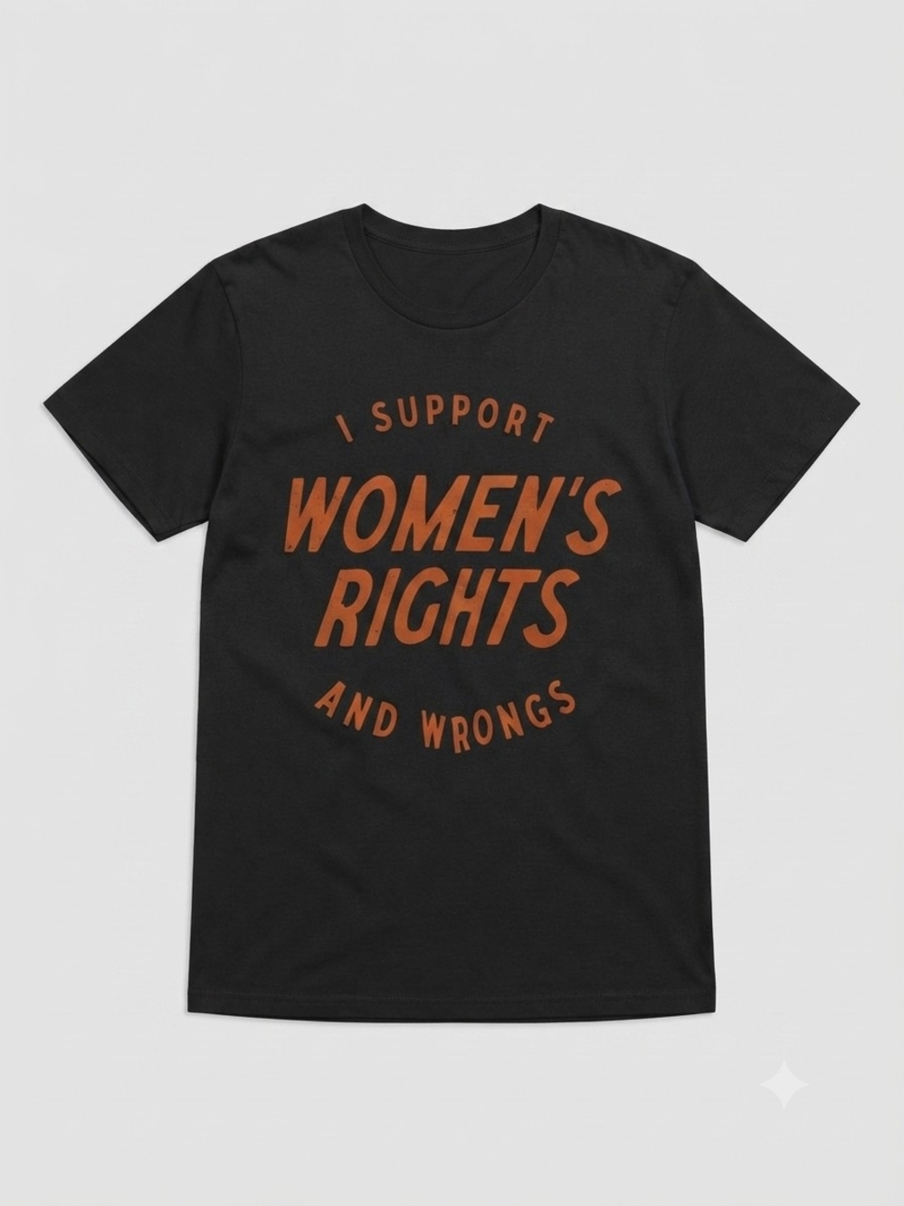 Women's Rights Graphic Tee - Black with Rust Text